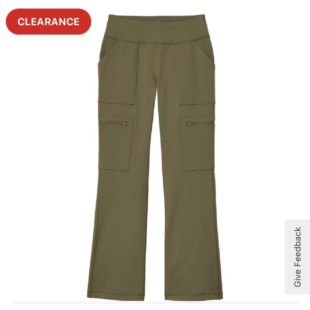 Duluth Trading Company Noga Namastash bootcut pants green size 14